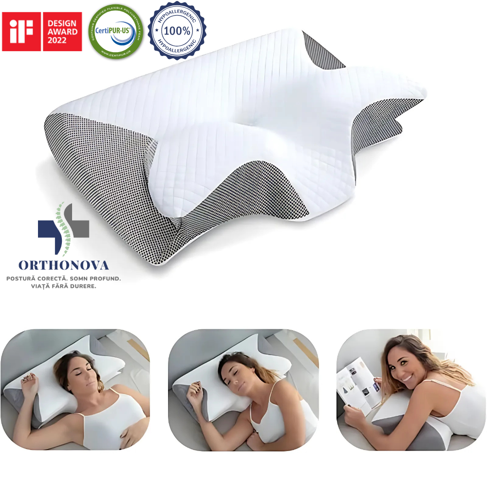 Pernă Ortopedică OrthoNova® - Cu Spumă cu Memorie